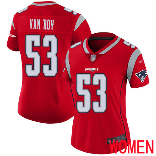 New England Patriots Football #53 Inverted Legend Limited Red Women Kyle Van Noy NFL Jersey